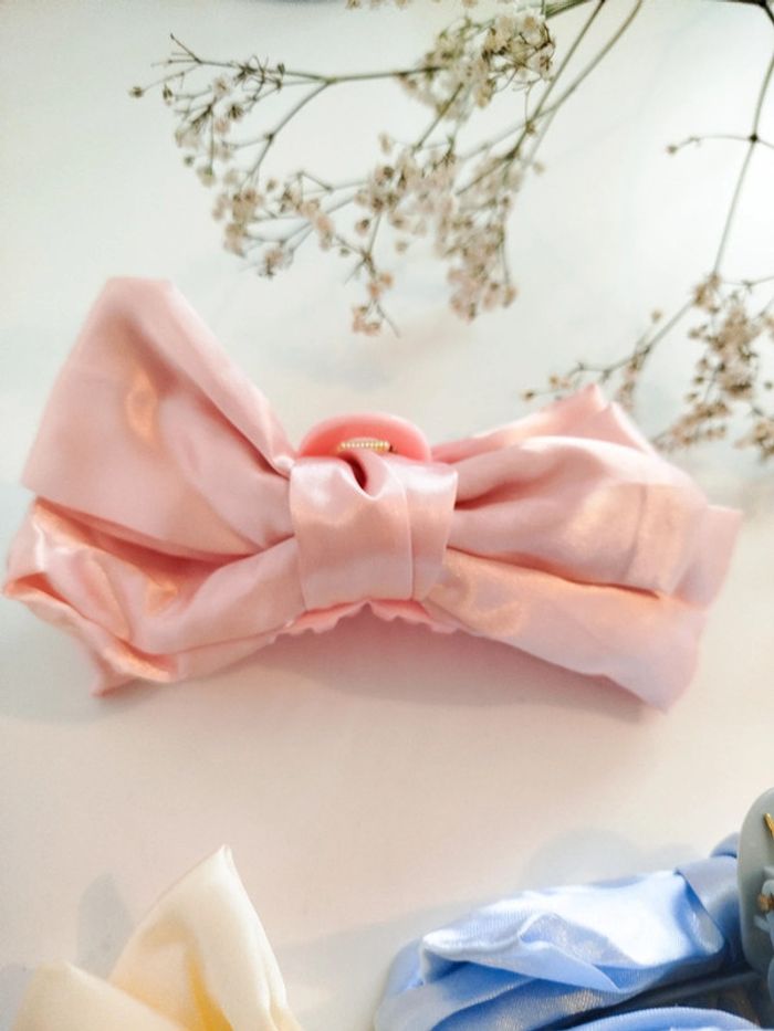 Lot de 3 pinces à cheveux noeud élégante bleu clair rose crème amazon - photo numéro 4