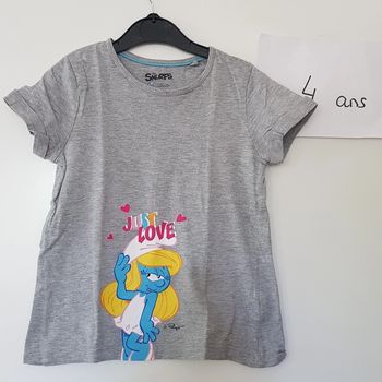 T-shirt mc Schtroumpfette 4 ans