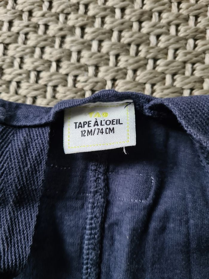 Salopette courte bleue marine "life is fun" - 12 mois - photo numéro 10