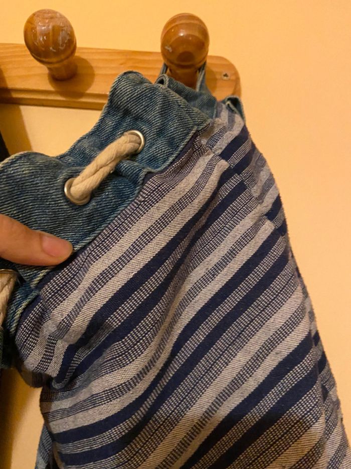 Petit sac à dos enfant en tissu jean - photo numéro 5