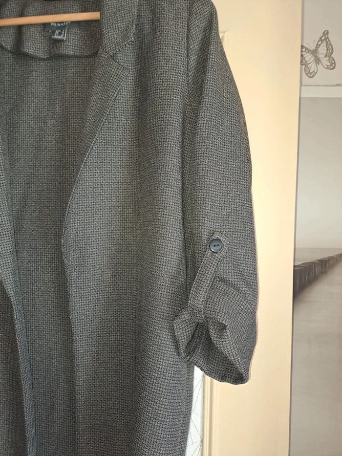 Veste femme pied de poule grise tbe agréable primark 36 - photo numéro 2