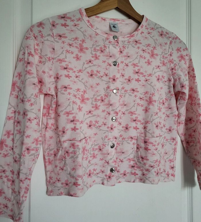 Gilet cardigan jacadi imprimé fleurs 🌸 10 ans impeccable - photo numéro 3