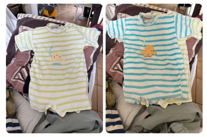 Lot de 2 barboteuse / combi short taille 6moi