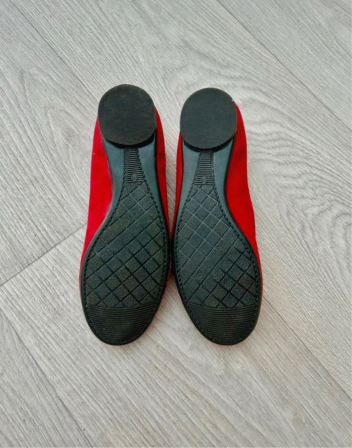 Ballerines rouges en cuir - Pointure 36 - Carla - Neuves - photo numéro 4