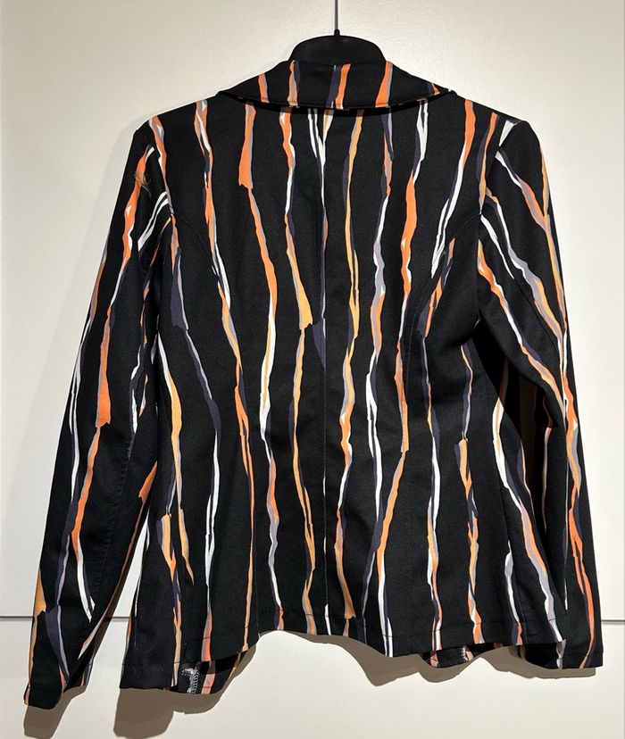Blazer noir à lignes orange et blanche – Cluca – Taille XS – Neuf - photo numéro 4
