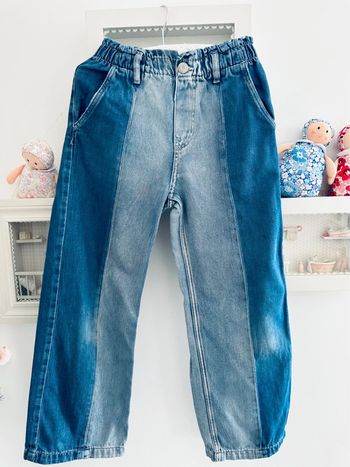 Jean bi couleur bleu