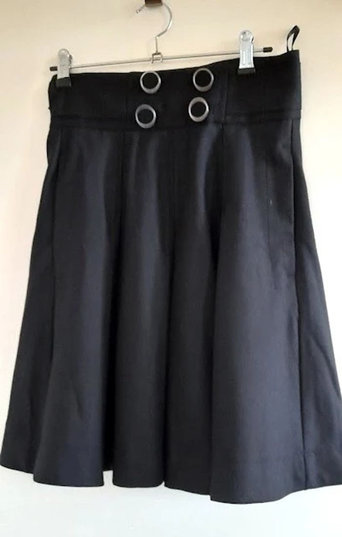 Petite jupe noire taille haute laine - photo numéro 3