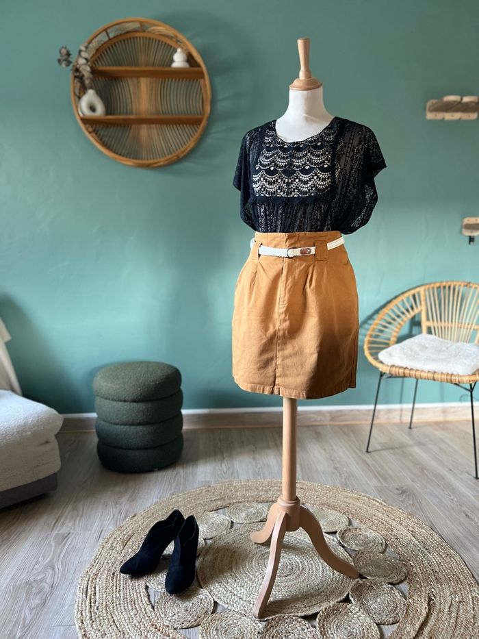 Top Blouse Dentelle Noire Pimkie Manches Chauve-Souris