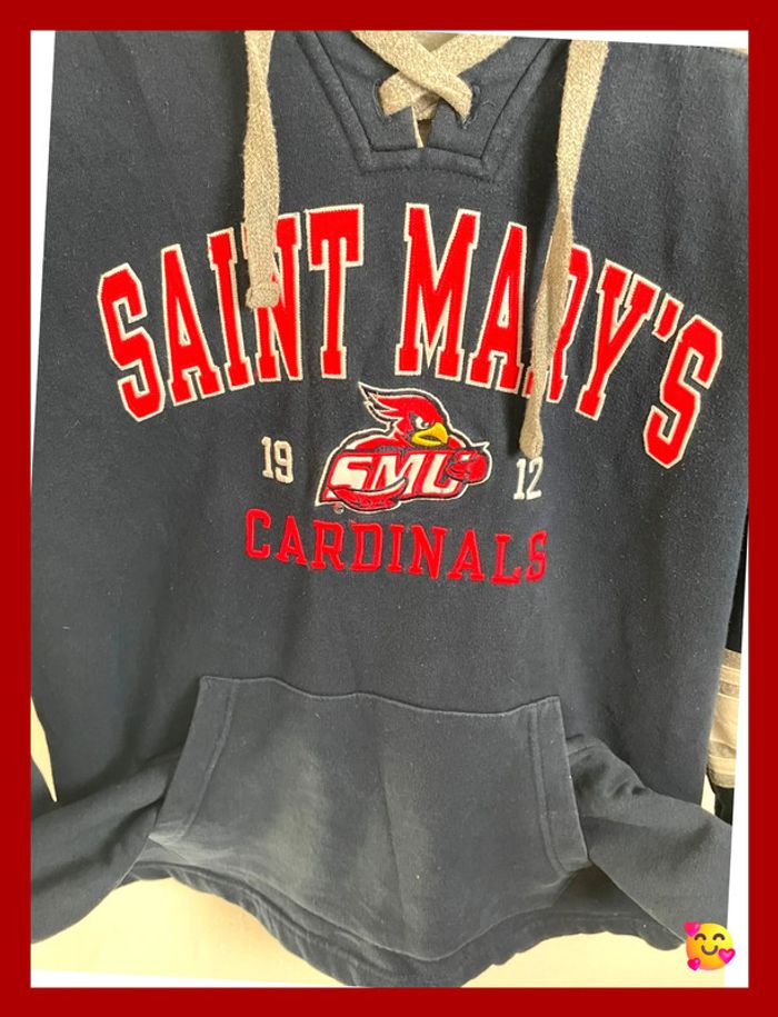 🧥 Sweat Champion Saint Mary’s Cardinals – Taille S – Bleu marine – Broderie – Épais - photo numéro 2
