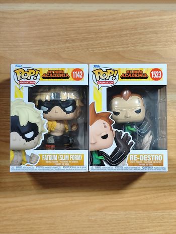 Lot 2 Funko Pop! - Fatgum (Slim Form) #1142 & Re-Destro #1523 - (My Hero Academia)