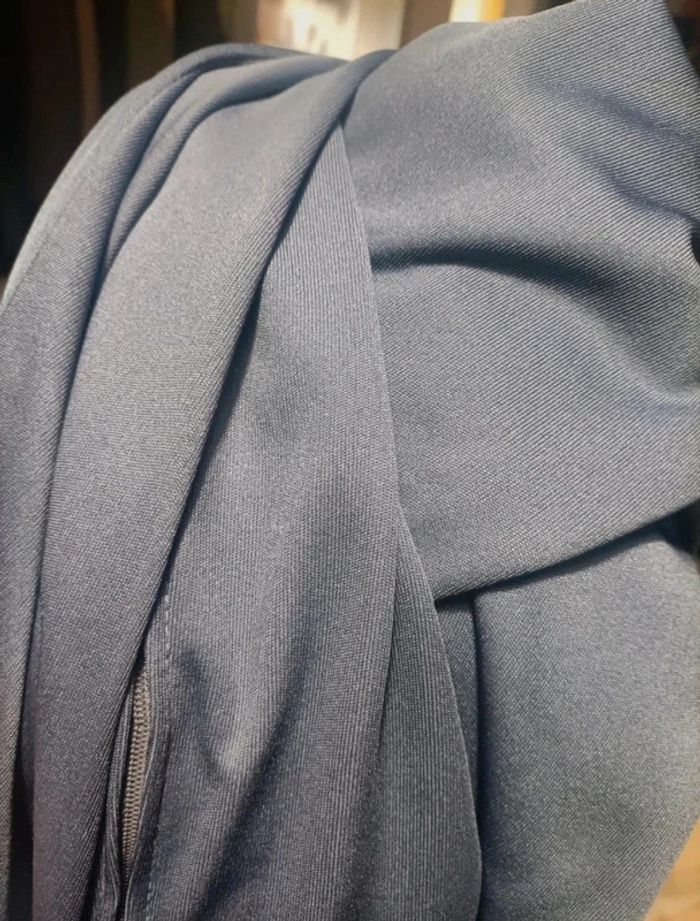 Robe longue bleue à manches courtes col V vintage années 70 taille 34/36 - photo numéro 8
