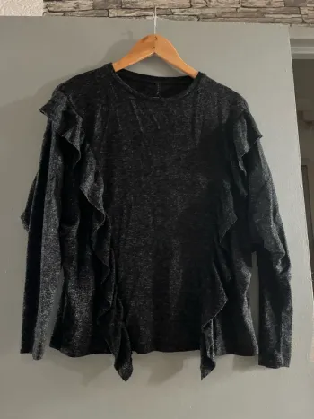 Pull noir chine basics en S