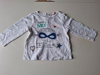 T-shirt manches longues DPAM taille 12 mois