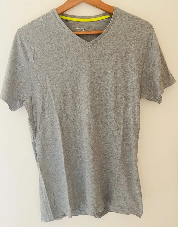 Lot de 3 tee shirts col V slim fit, homme taille M - photo numéro 5