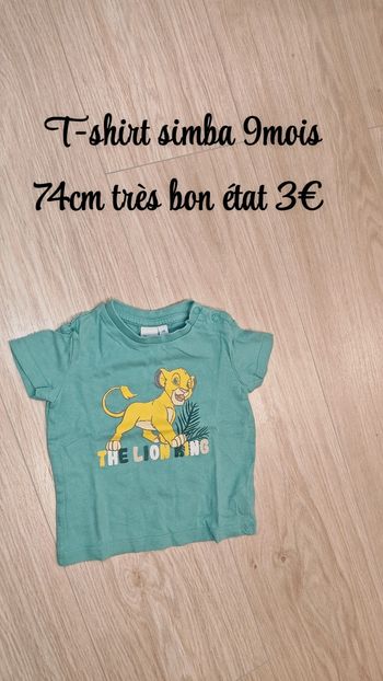 T-shirt simba 9mois