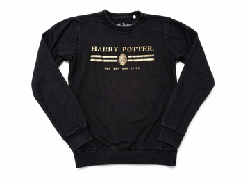 Sweat Harry Potter XS 12 ans, motif doré, brillant.