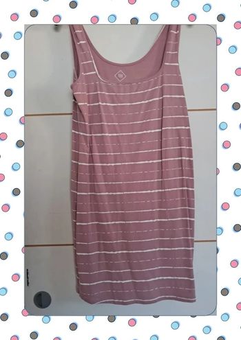 Jolie robe d’été Taille L Rose avec bande blanche