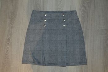 Jupe à carreaux noir blanc 12 ans Taille réglable
