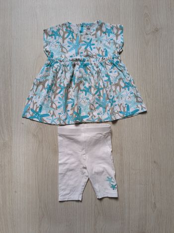 Ensemble t-shirt pantacourt étoiles de mer