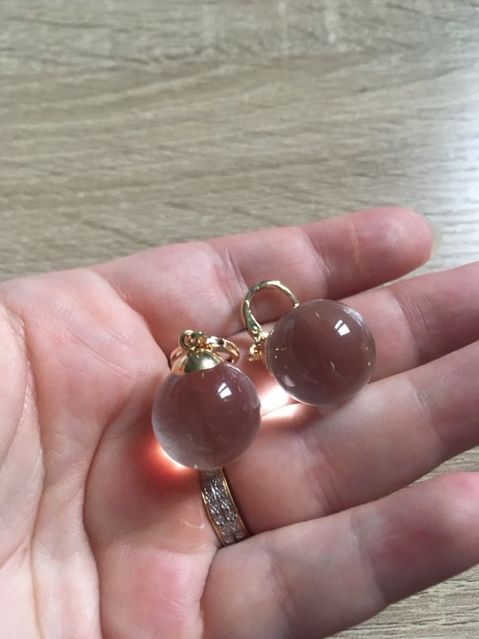 Boucles d’oreilles NEUVES femme forme ronde /  boule de cristal 🔮 couleur transparente - photo numéro 5
