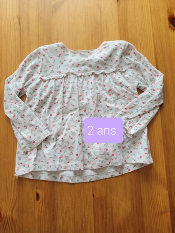 t-shirt manches longues la halle 24 mois fleurs