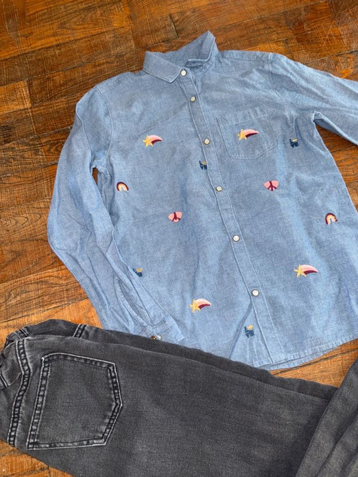 Chemise et jeans Monoprix 10 ans - photo numéro 2