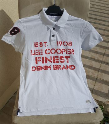 Polo blanc manches courtes Lee Cooper taille 16 ans