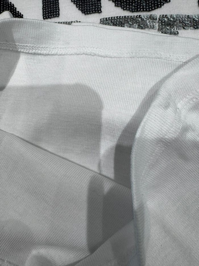 Caroll t-shirt blanc manches longues strass - photo numéro 12