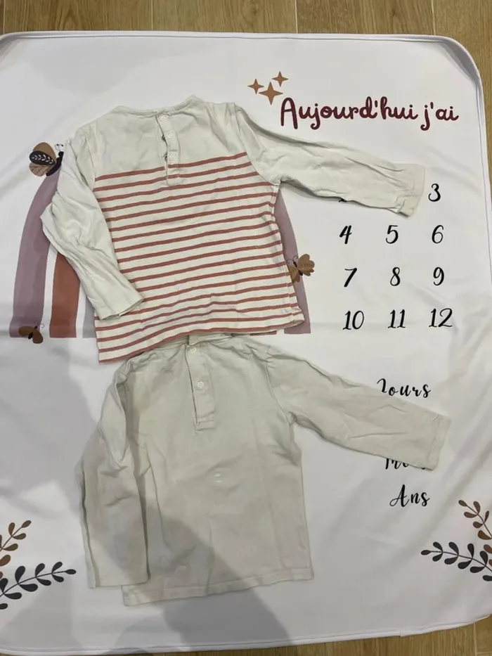 Lot de 2 t-shirts manches longues bébé fille Kiabi – Taille 18 mois / 82 cm - photo numéro 2