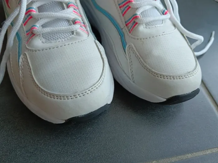 Baskets Champion P36 blanche bleue rose lacets - photo numéro 18