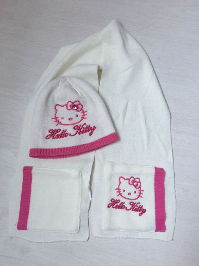 Écharpe + bonnet hello Kitty