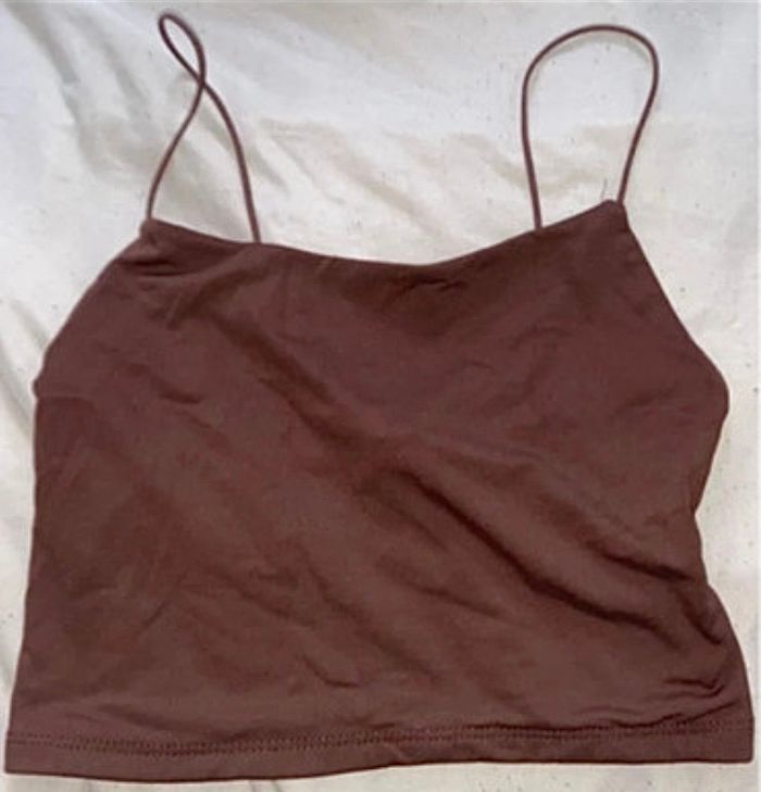 Crop top chocolat s bershka - photo numéro 2