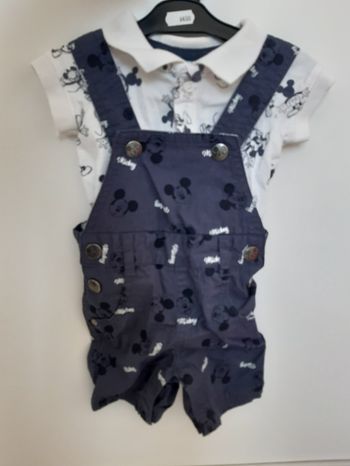 Ensemble salopette short + T-shirt