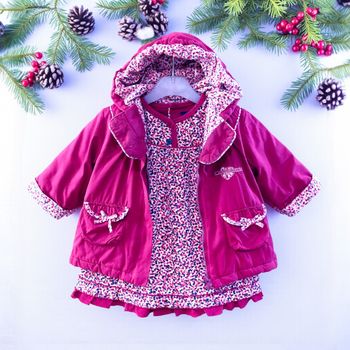 SERGENT MAJOR - ENSEMBLE 2P FILLE, ROBE & MANTEAU ASSORTI, IDÉAL POUR L'HIVER 9M