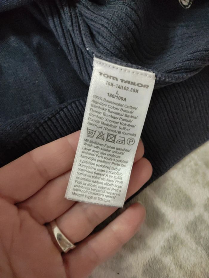 Pull ras de cou bleu marine Tom Tailor taille L 40 - photo numéro 4