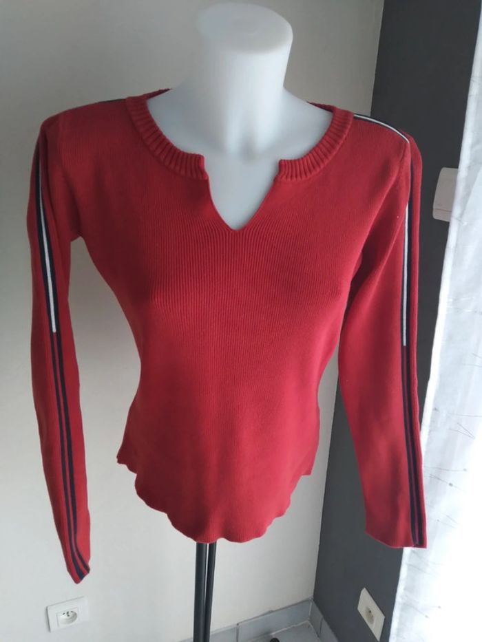 Pull lourd tommy hilfiger t L rouge taille petit