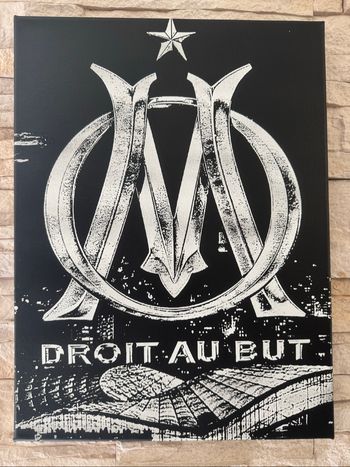 Tableau OM - Logo “Droit au But” en toile 30x40cm