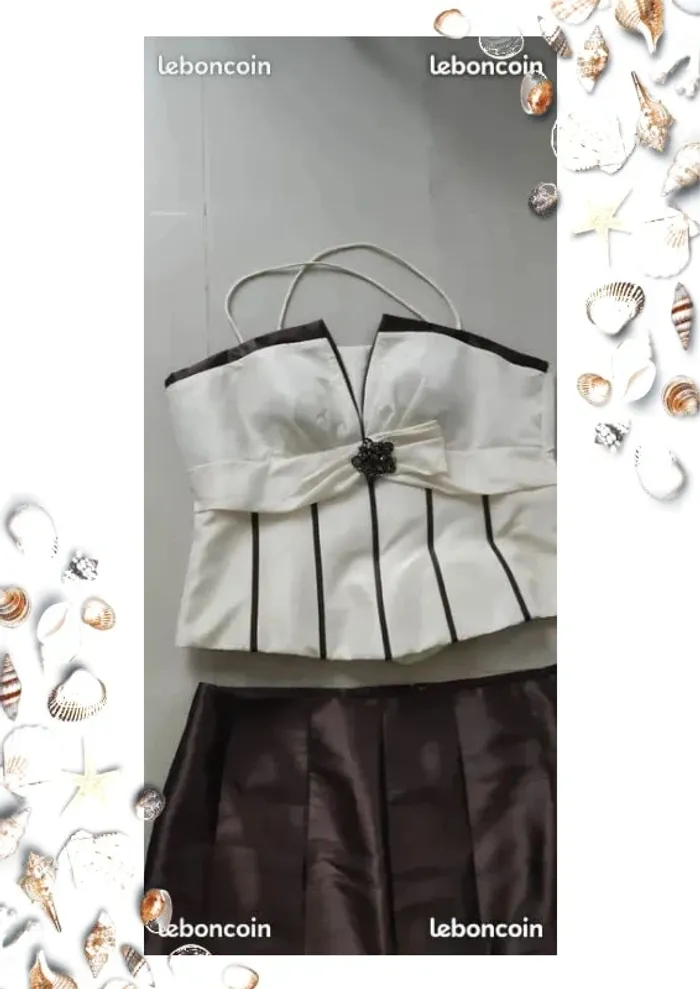 superbe tenue de soirée composée Bustier à bretelles et la jupe marron taille 44 - photo numéro 5