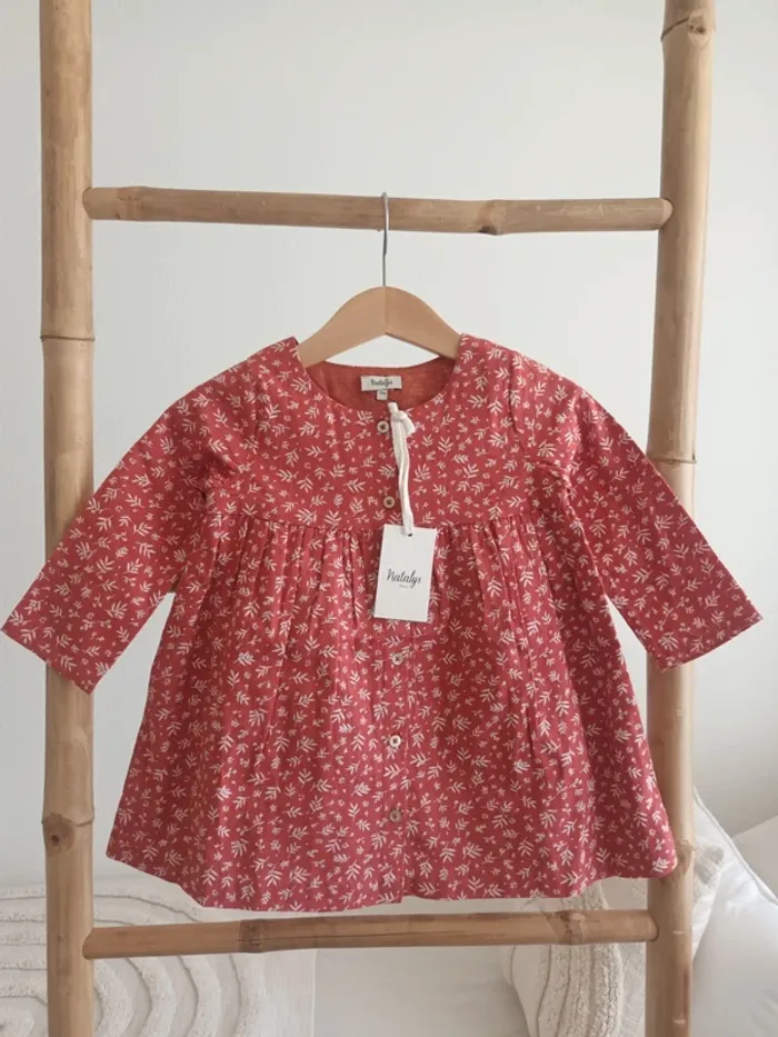 Robe Terracotta Natalys Paris 12 mois 74 cm neuve avec étiquette 🏷