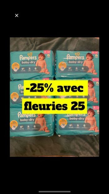 Six paquets de couches pampers baby dry taille 4