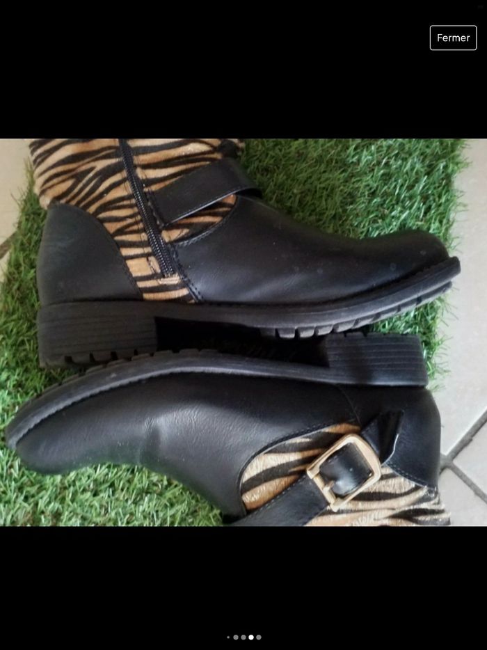 Bottines noire léopard avec brides taille 40 - photo numéro 2