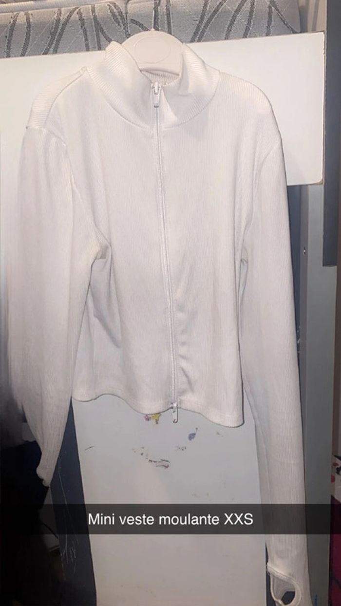 Mini veste blanche moulante XXS