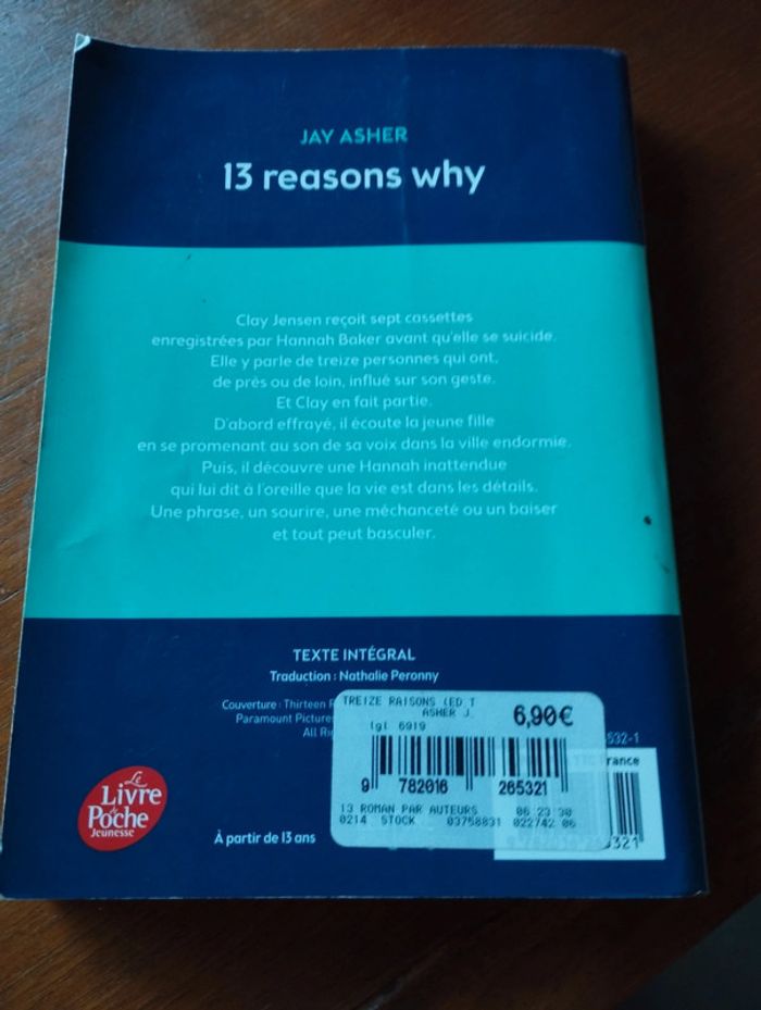 Livre 13 reasons why - photo numéro 2