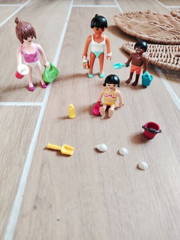 🌞Playmobil lot figurines personnages mamans et enfants à la plage avec accessoires (MMS)