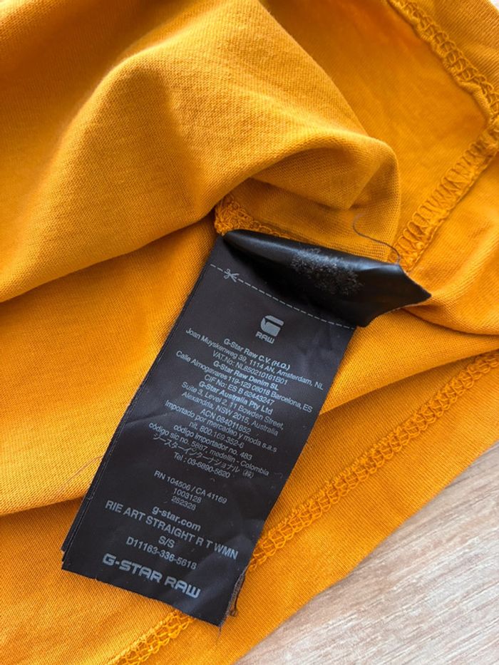 T-shirt G-star raw, jaune moutarde taille S, femmes - photo numéro 5