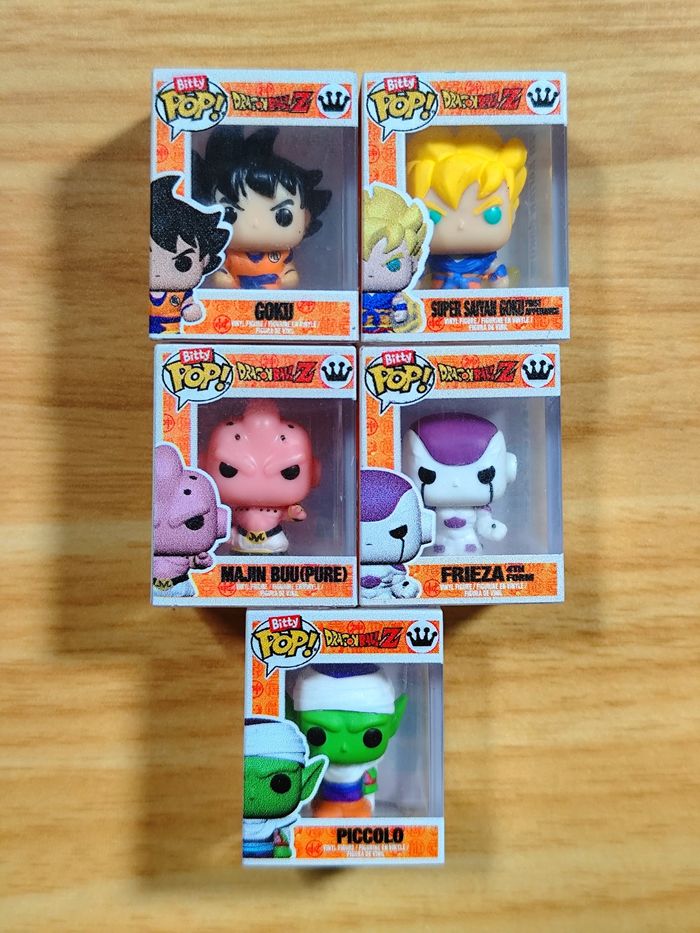 Lot De 5 Bitty Pop! Dragon Ball Z - Goku, SSJ Goku, Buu, Frieza, Piccolo