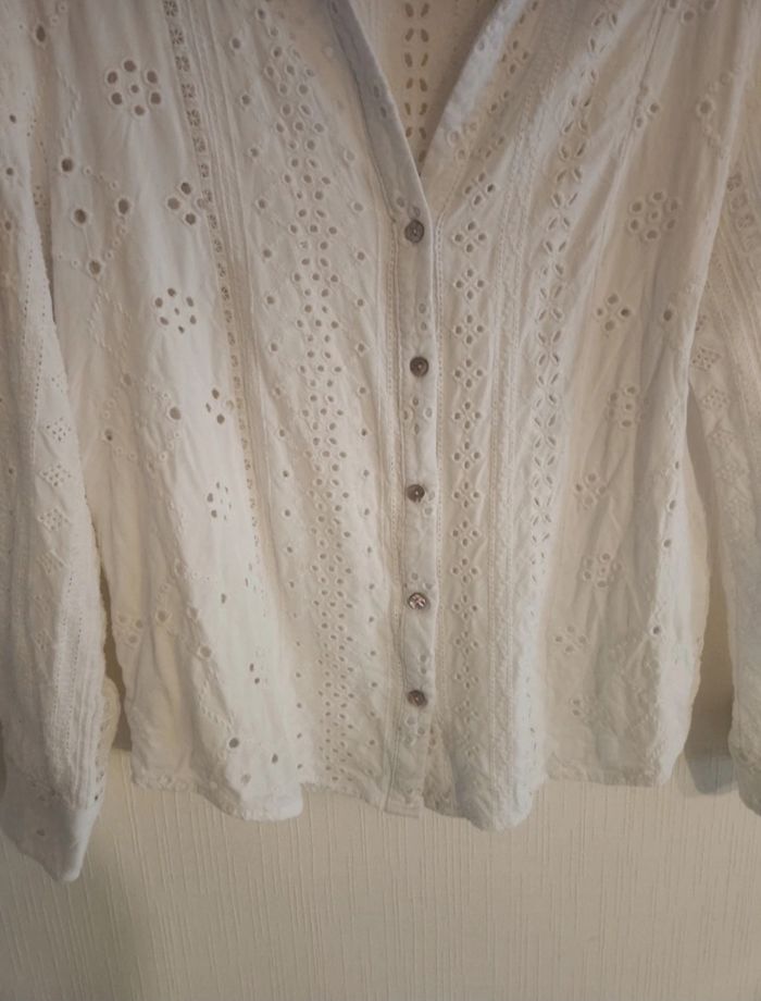 Blouse chemise Zara blanche taille S - photo numéro 5