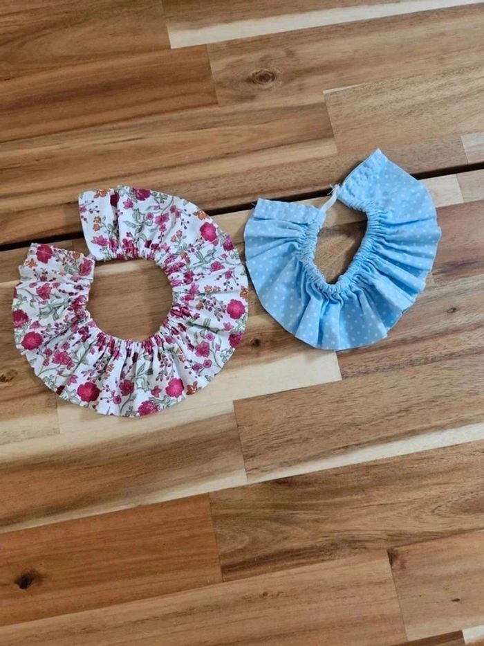 2 cols amovible liberty et bleu ciel à pois