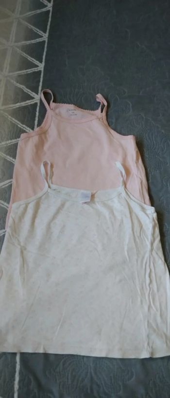Lot 2 hauts fines bretelles rose fille 10 ans kiabi