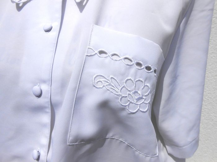 Chemise vintage manches courtes avec broderie - photo numéro 5